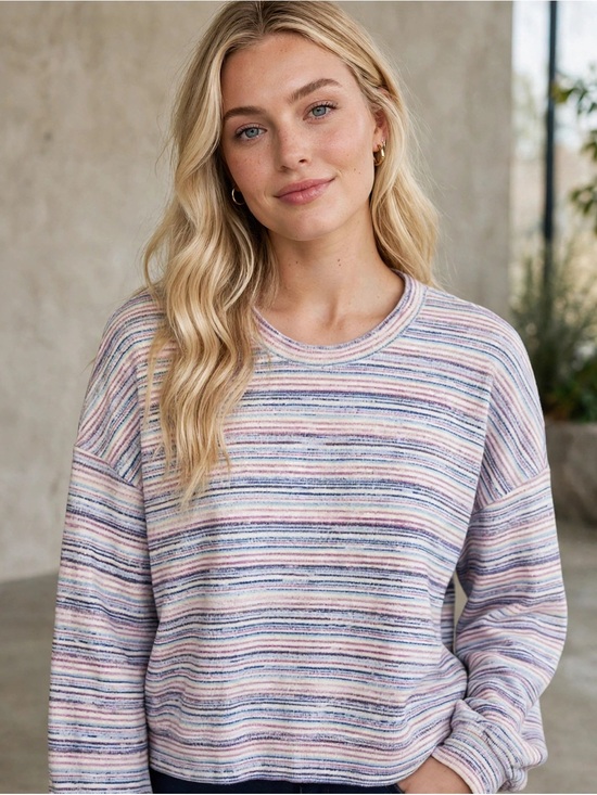 Madewell Sweaters - Madewell Space-Dyed Canton Pullover Sweater Gray & Pink